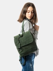 Leather Backpack Green Upper West Side Collection