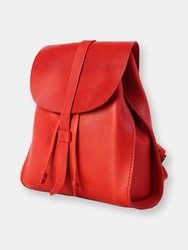 Leather Backpack in Cuoio Red Mod 130 - Red