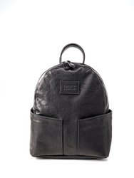 Leather Backpack In Lambskin Black - Black