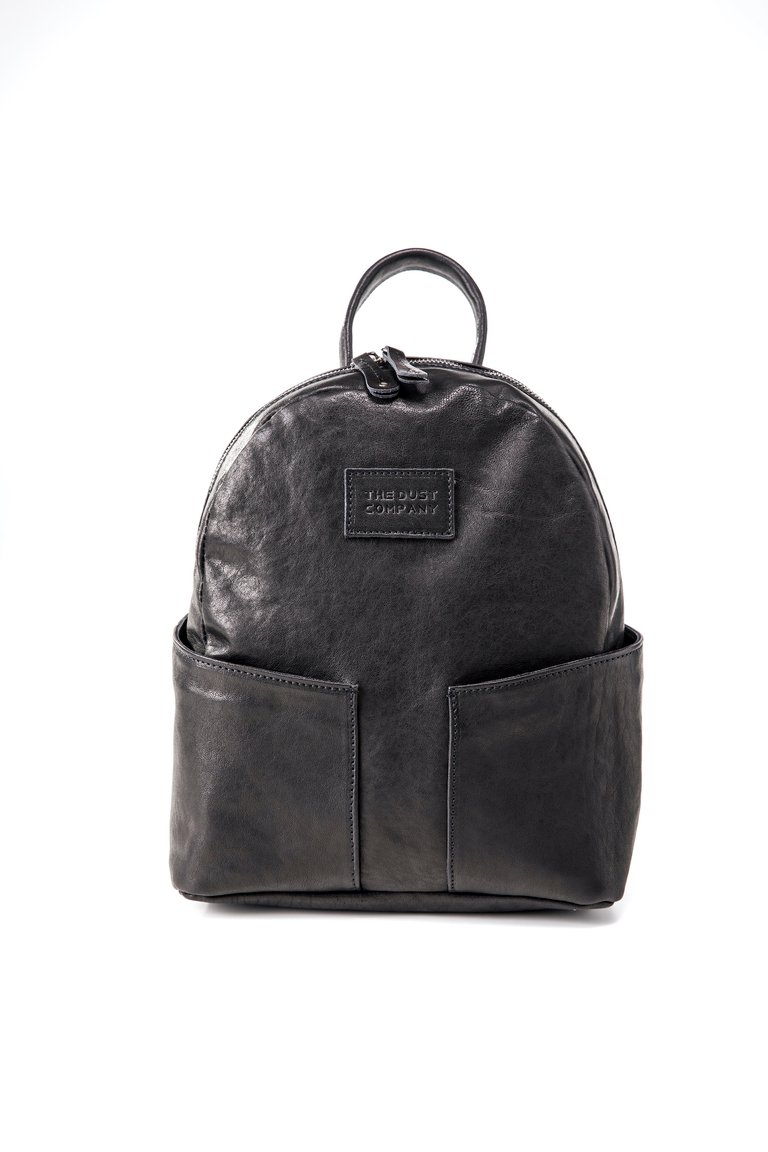 Leather Backpack In Lambskin Black - Black