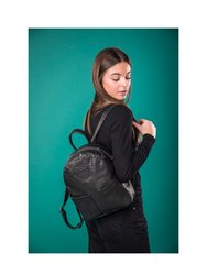 Leather Backpack In Lambskin Black