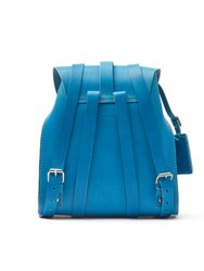 Leather Backpack Light Blue Tribeca Collection