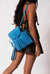 Leather Backpack Light Blue Tribeca Collection
