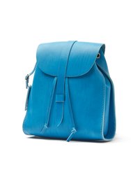 Leather Backpack Light Blue Tribeca Collection - Light Blue