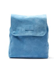 Leather Backpack Light Blue Upper West Side Collection - Light Blue