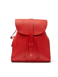 Leather Backpack Red Tribeca Collection