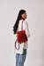 Leather Backpack Red Tribeca Collection