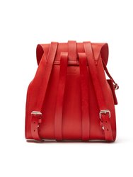 Leather Backpack Red Tribeca Collection