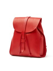 Leather Backpack Red Tribeca Collection - Red