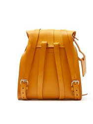 Leather Backpack Yellow Tribeca Collection