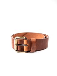 Leather Belt Brown Size Large - Brown
