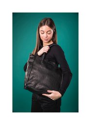 Leather Tote In Lambskin Black Mod 288