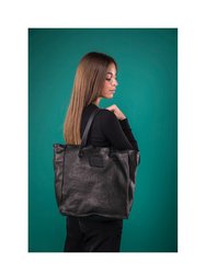 Leather Tote In Lambskin Black Mod 288