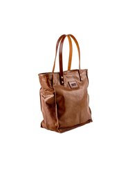 Leather Tote In Lambskin Brown - Brown