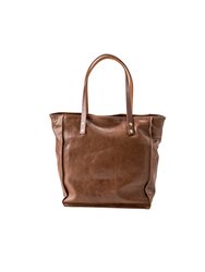 Leather Tote In Lambskin Brown