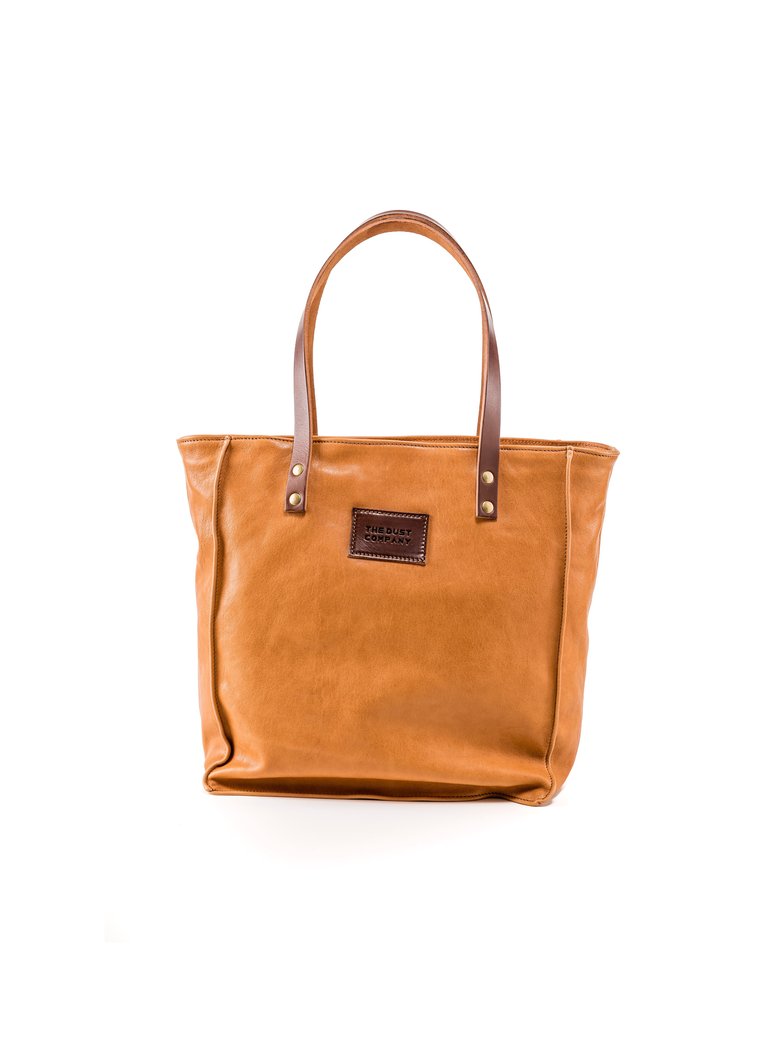 Leather Tote In Lambskin Tan Mod 288