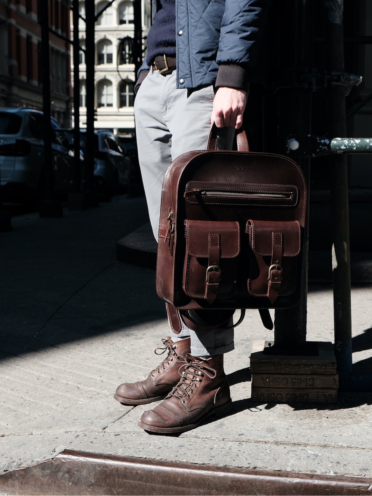 Roosevelt Buffalo Leather Pilot Bag - Large | Dark Oak