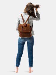 Mod 238 Backpack in Leather Suede Brown