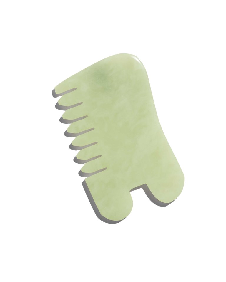 Island Jade Gemstone Gua Sha + Massaging Comb