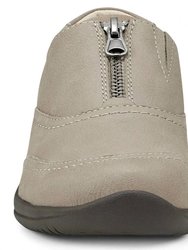 Women's Fannie Round Toe Casual Leather Slip-On Flats In Taupe
