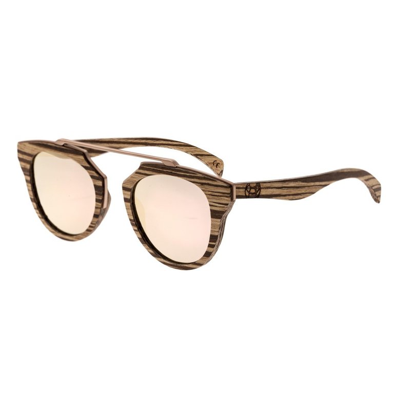 Ceira Polarized Sunglasses - Zebrawood/Rose Gold
