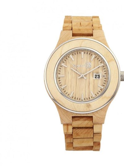 Earth Wood Cherokee Bracelet Watch With Magnified Date product