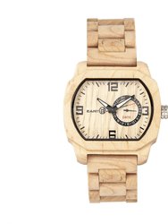 Earth Wood Scaly Bracelet Watch w/Date