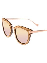 Nissi Polarized Sunglasses - Zebrawood/Rose Gold