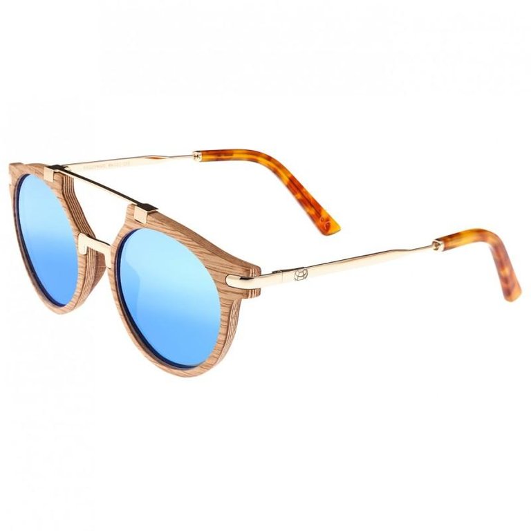 Petani Polarized Sunglasses - White Oak/Blue