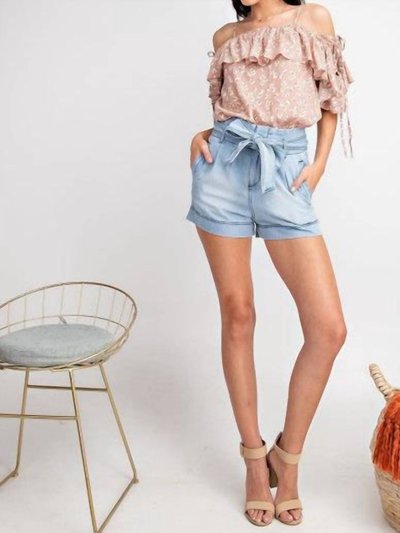 Easel All About The High Waist Shorts In Light Denim product