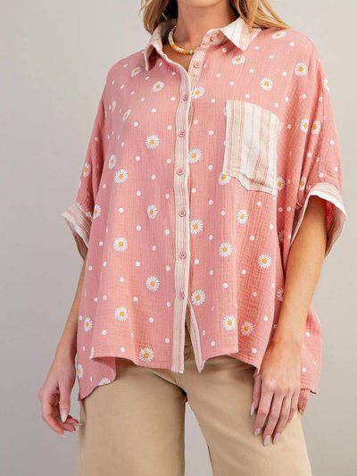 Easel Daisy Gauze Top In Mauve product