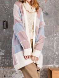 Knitted Cardigan - Plaid