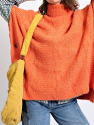 Poncho Style Sweater - Tangerine