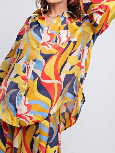 Easel Printed Mirabelle Satin Top product