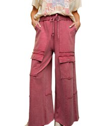 Washed Cargo Pants - Cherry Blossom