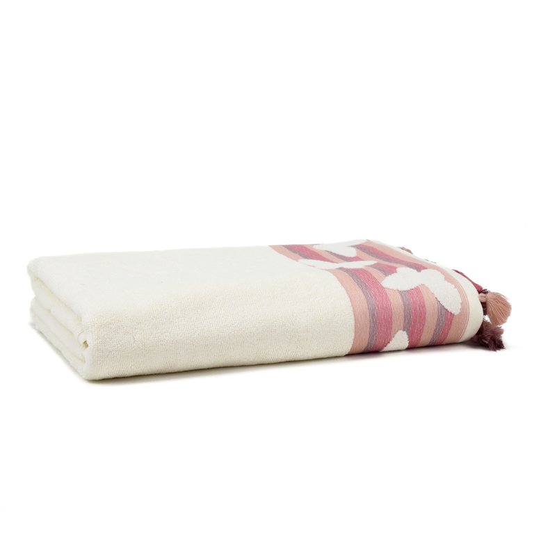 Butterfly Turkish Cotton Bath Towel - Peach