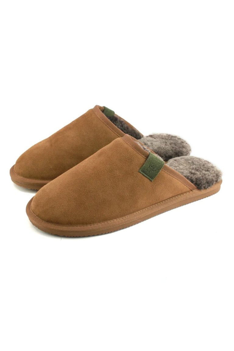 Mens Ellis Sheepskin Slippers - Chestnut - Chestnut