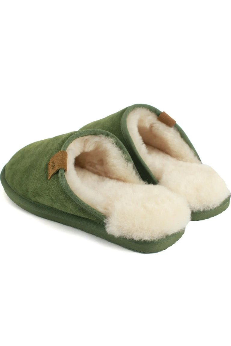 Mens Ellis Sheepskin Slippers - Olive