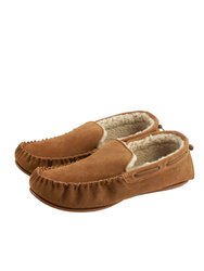 Mens Owen Berber Suede Moccasins - Chestnut - Chestnut