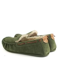 Mens Owen Berber Suede Moccasins - Olive