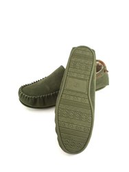 Mens Owen Berber Suede Moccasins - Olive