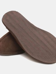 Unisex Adults Sheepskin Lined Mule Slippers - Chocolate