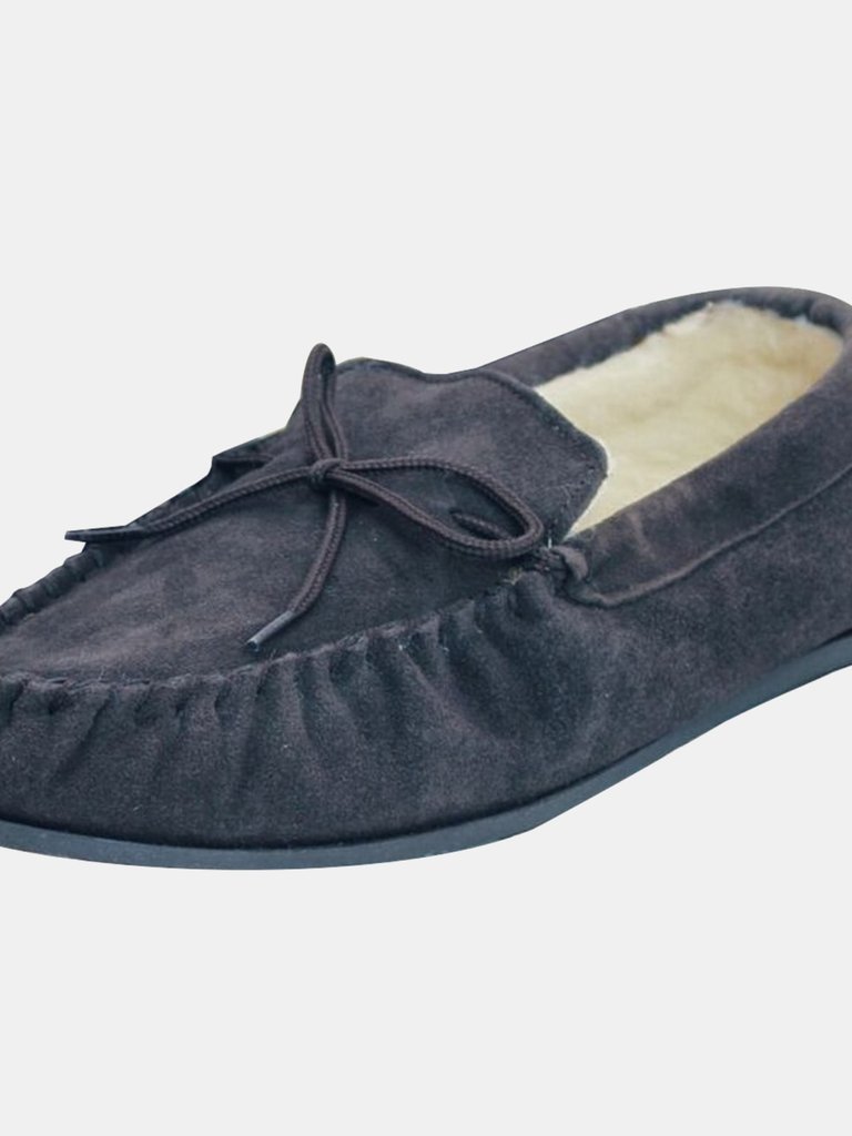 Unisex Wool-blend Hard Sole Moccasins - Navy - Navy