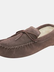 Unisex Wool-blend Soft Sole Moccasins - Chocolate - Chocolate