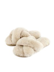 Womens/Ladies Delilah Sheepskin Slippers - Oyster - Oyster