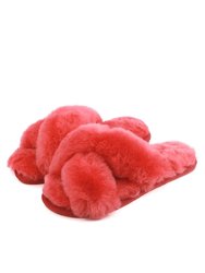 Womens/Ladies Delilah Sheepskin Slippers - Watermelon - Watermelon