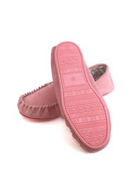 Womens/Ladies Ffion Suede Moccasins - Blush