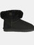 Womens/Ladies Freya Cuff And Button Sheepskin Boots - Black - Black