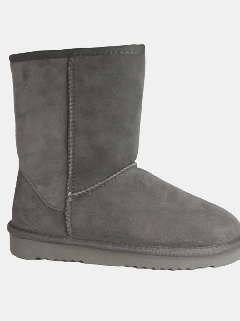 Womens/Ladies Jodie Sheepskin Short Plain Boots - Gray - Gray