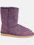 Womens/Ladies Jodie Sheepskin Short Plain Boots - Purple - Purple